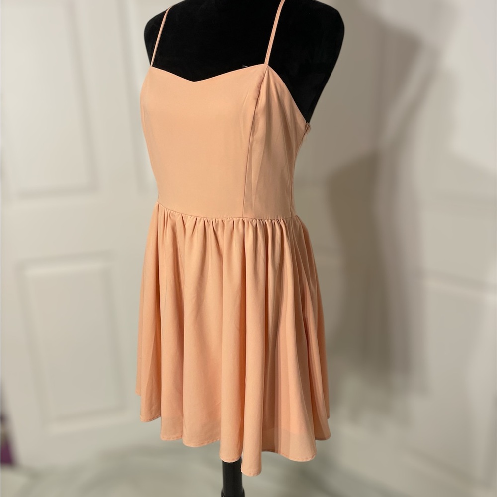 Peach Spaghetti Strap Dress